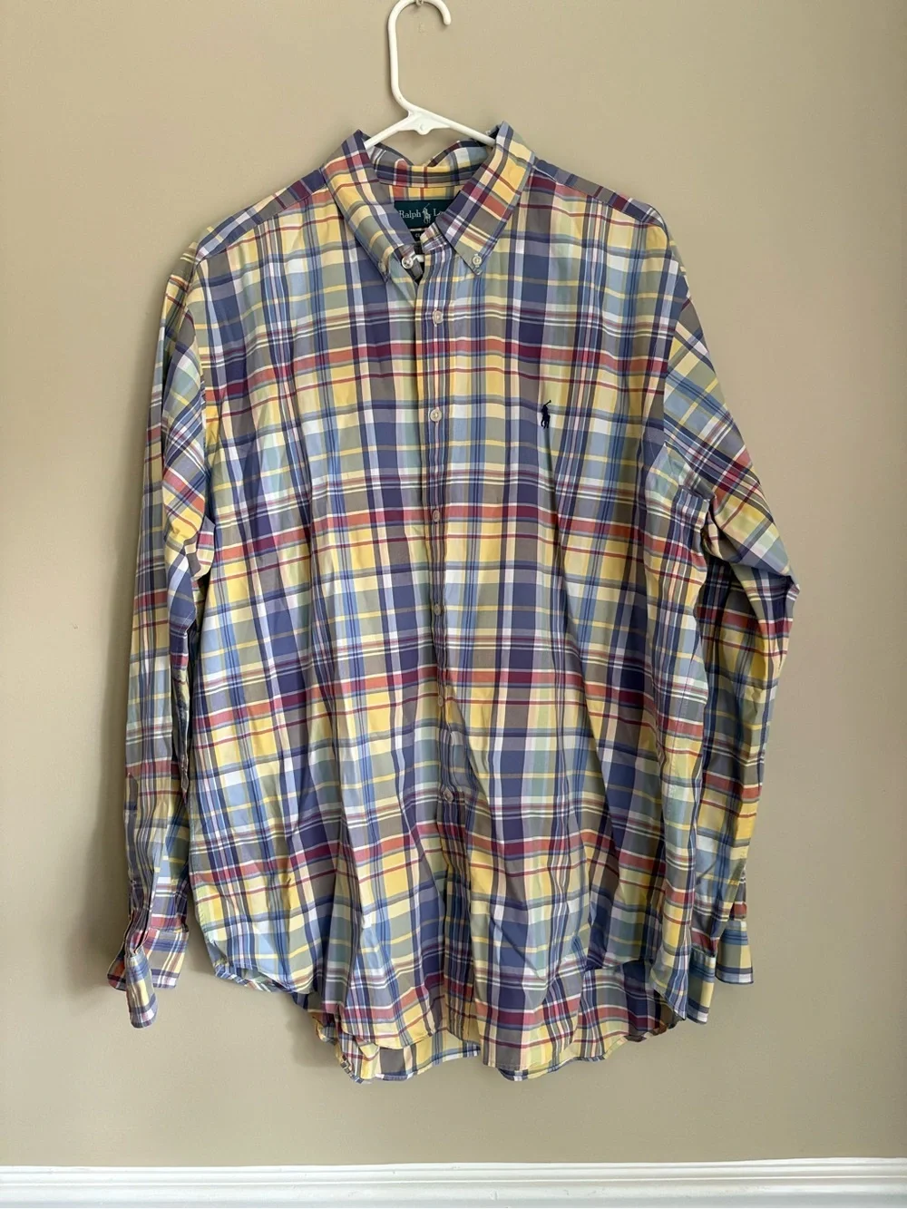 RALPH LAUREN Plaid Performance Oxford Shirt size XL